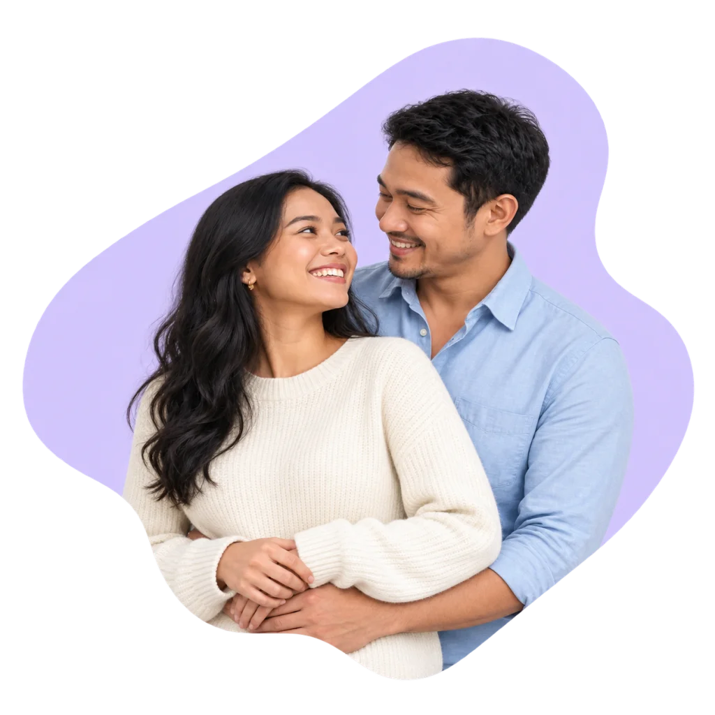 Sebuah pasangan berbagi momen bersama.